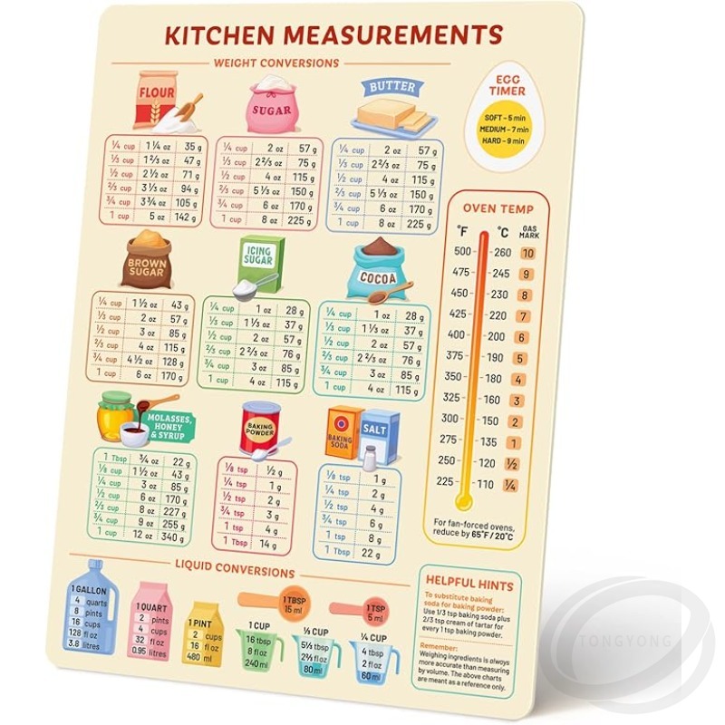 Kitchen Baking Conversion Chart - Кухонная таблица преобразования, магнит, метрическая таблица