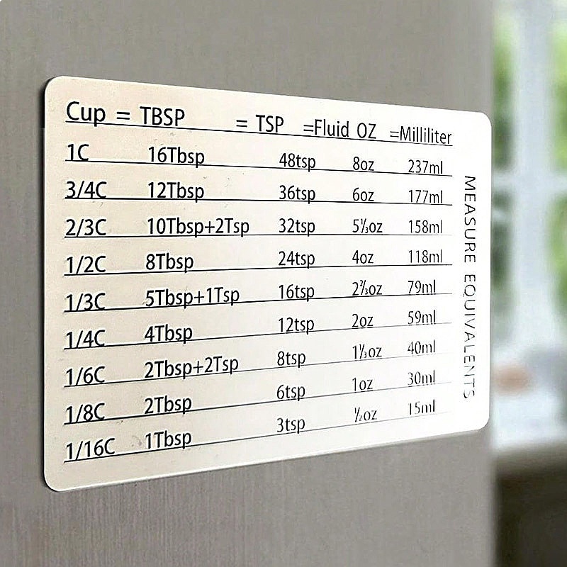 Kitchen Baking Conversion Chart - Магнитная таблица для измерения и конвертации