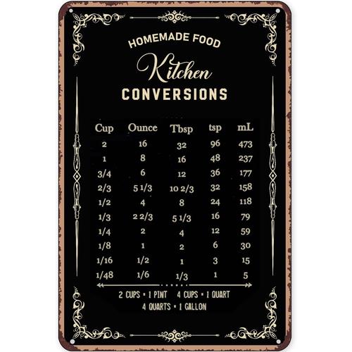 Декоративная жестяная табличка – обзор и цена Kitchen Baking Conversion Chart