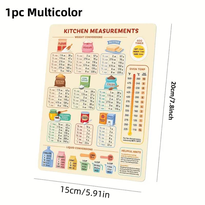 1 шт. таблица преобразования н – обзор и цена Kitchen Baking Conversion Chart