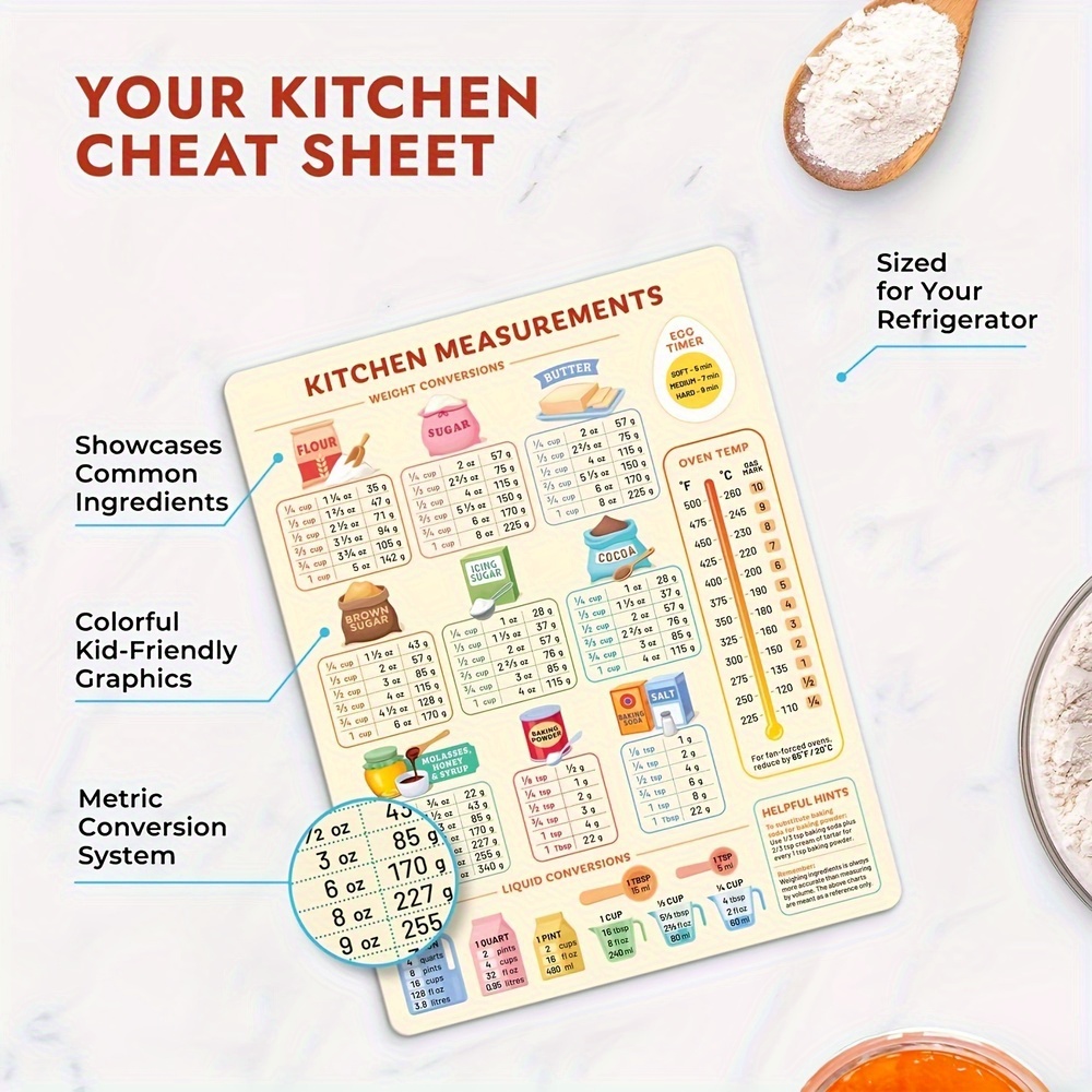 1 шт. таблица преобразования н – обзор и цена Kitchen Baking Conversion Chart