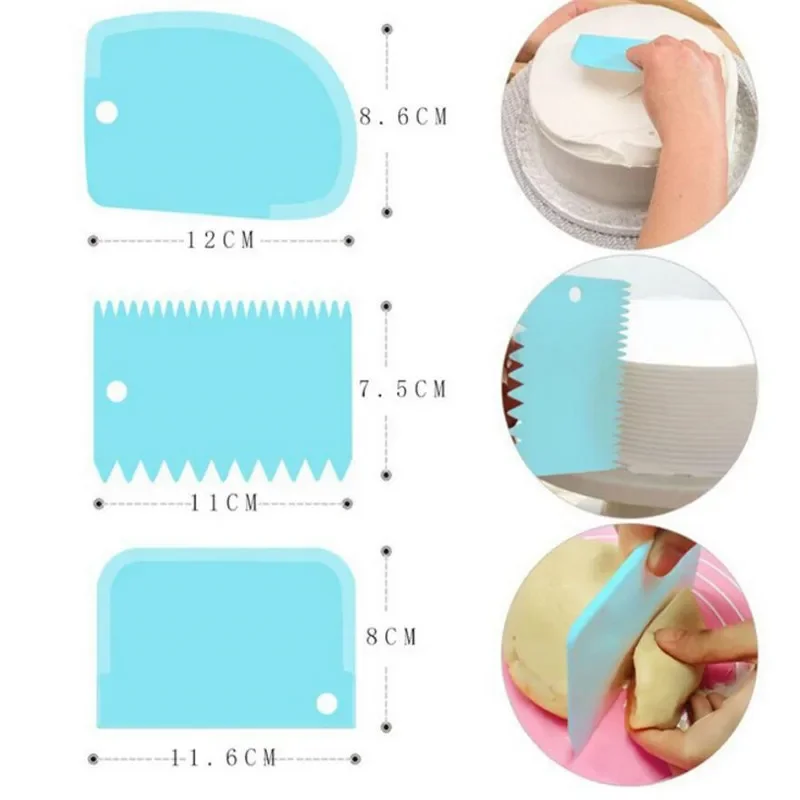 3 шт./лот скребок для крема бо – обзор и цена Fondant Smoother Set